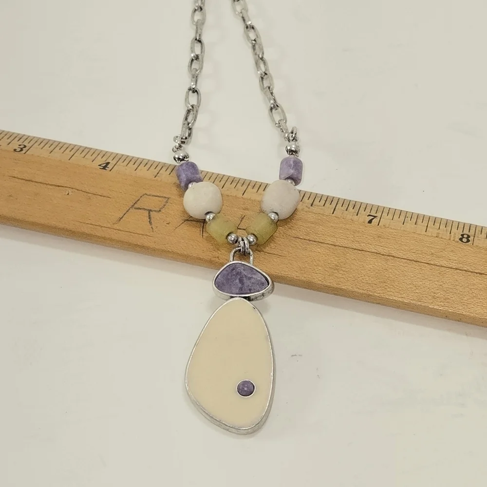 Natural Stone Pendant Necklace 24